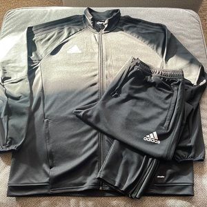 Adidas tracksuit black with black stripes